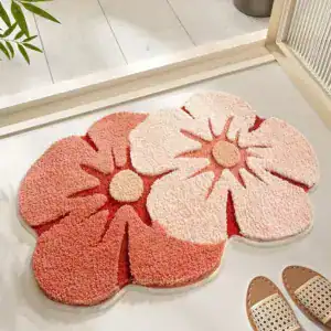 Badrumsmatta Blomformad Rosa