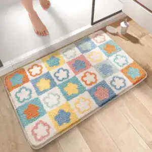 Badrumsmatta Blompatchwork