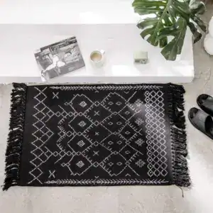 Badrumsmatta Boho Svart