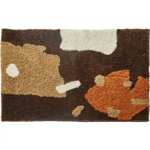 Badrumsmatta Brun Beige Abstrakt