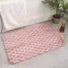 Badrumsmatta Chenille Bubblor i rosa, mjuk och dimpeldesign för badrummet.