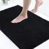 Badrumsmatta Chenille i marinblå färg, mjuk och absorberande för badrummet.