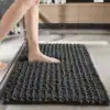 Badrumsmatta Chenille Mörkgrå, mjuk och vattentät, idealisk för badrummet med modern design.