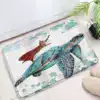 Badrumsmatta med dinosaurie och havssköldpadda, färgglad och lekfull design för badrummet.