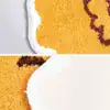 Badrumsmatta Fisk i gult och brunt, mjuk textil med vit kant och anti-skridbotten.
