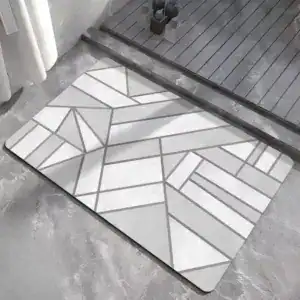 Badrumsmatta Geometrisk Grå