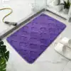 Blå mikrofiber badrumsmatta med rutig textur, idealisk för badrummet.