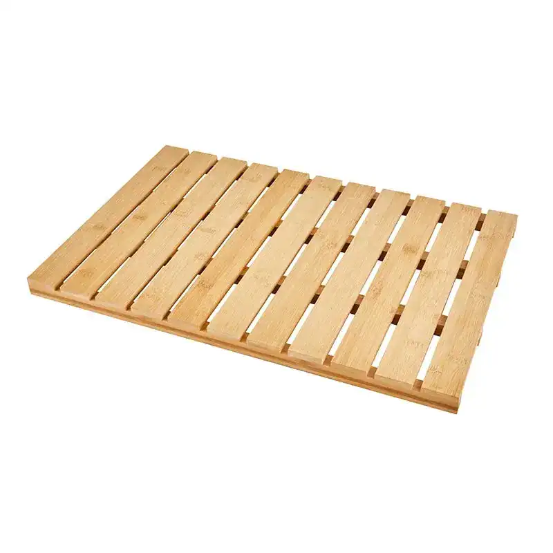 Duschmatta bambu, naturlig färg, slät och säker under duschen.