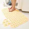 Halkmatta för badrum med massagerör, beige, för bättre grip och avslappning.