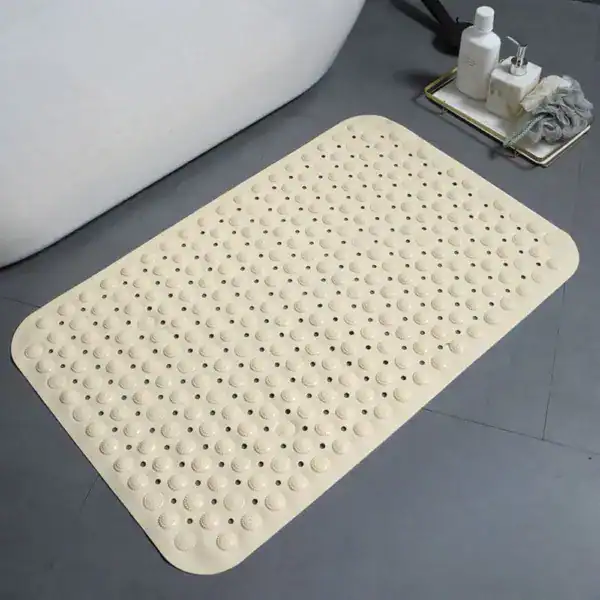 Halkmatta Dusch Beige, antiskridande badmatta med prickig yta, beige färg.