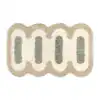 Liten badrumsmatta med mönstrad design i beige och grön, mjuk och vattentät.