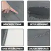 Stor badrumsmatta med träimitation, formminne, ultraabsorbent, antidräpande bas och förstärkt sömm.
