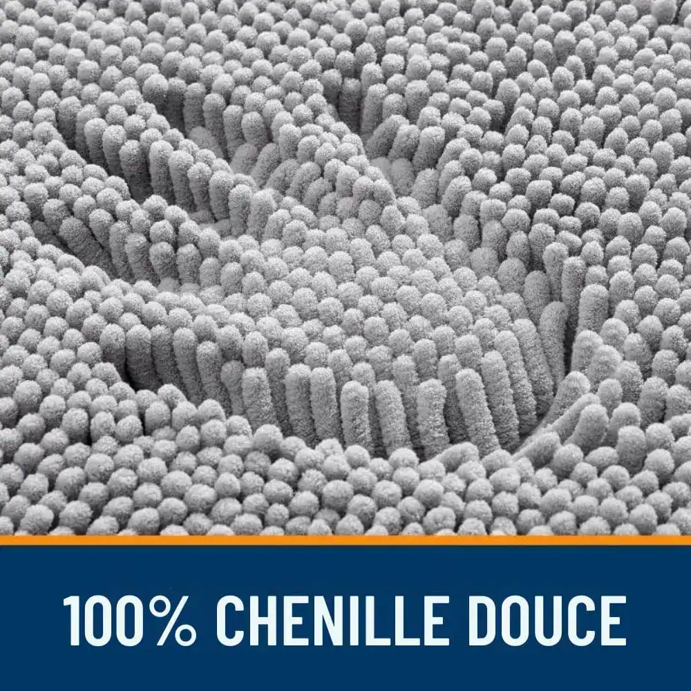 Badrumsmatta Chenille Grå, mjuk och mjuk textil med 100% chenille.