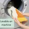 Orange badrumsmatta frukt, lösbar i tvättmaskin, färgglad och praktisk för badrummet.