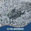 Grå badrumsmatta med ultraabsorbent egenskaper, vatten absorberas snabbt och effektivt.